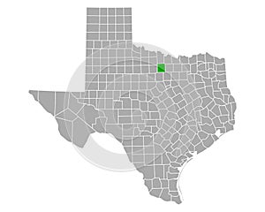 Map of Jack in Texas