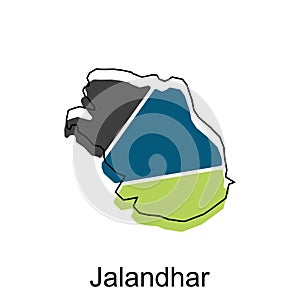 Map Of Jalandhar City Modern Simple Geometric, illustration vector design template photo
