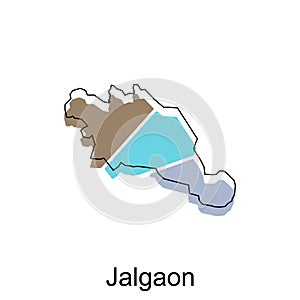 Map Of Jalgaon City Modern Simple Geometric, illustration vector design template