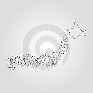 Map of Japan. Vector illustration. World map