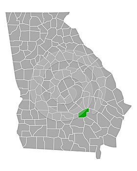 Map of Jeff Davis in Georgia