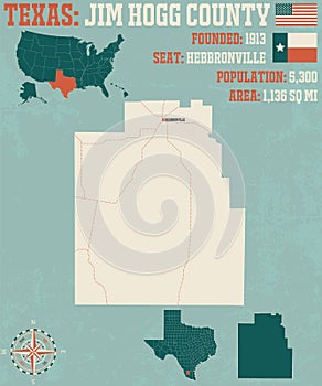 Map of Jim Hogg County in Texas