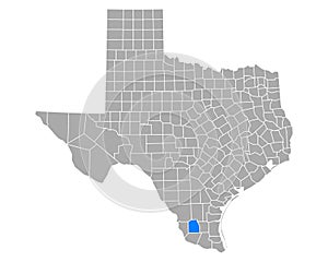 Map of Jim Hogg in Texas