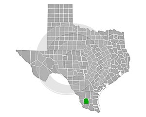 Map of Jim Hogg in Texas