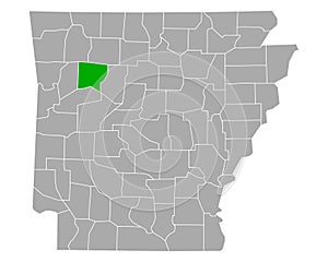 Map of Johnson in Arkansas