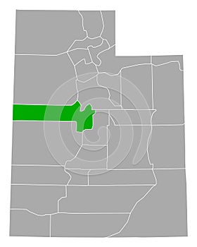 Map of Juab in Utah