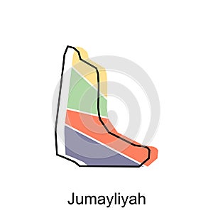 map of jumayliyah in Qatar country, illustration design template, suitable for your company