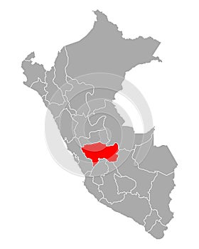 Map of Junin in Peru photo