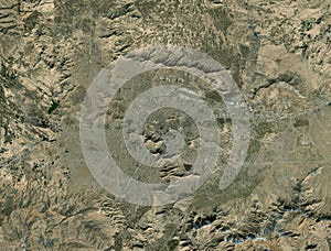 Map of Kabul, streets, map of the capital. Satellite view. Afghanistan. Asia.