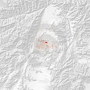 Map of Kabul, streets. Satellite view. Afghanistan. Asia. Mountains and relief. Airport