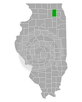 Map of Kane in Illinois