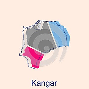 Map of Kangar vector design template