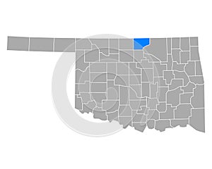 Map of Kay in Oklahoma