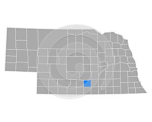Map of Kearney in Nebraska