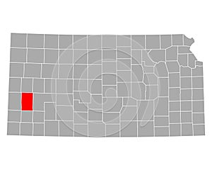 Map of Kearny in Kansas