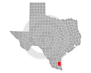 Map of Kenedy in Texas