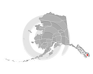 Map of Ketchikan Gateway in Alaska