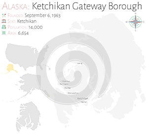 Map of Ketchikan Gateway borough in Alaska