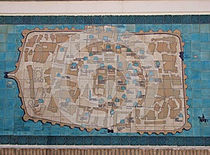 Map of Khiva, Uzbekistan