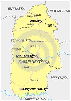 Map of Khmelnytskyi Oblast