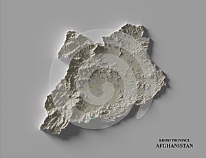 Map of Khost Province, Afghanistan. photo