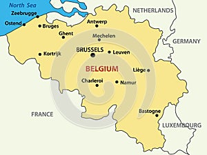 Map - Kingdom of Belgium - vector