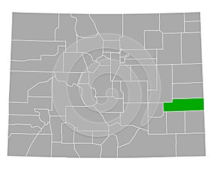 Map of Kiowa in Colorado photo