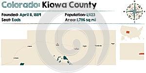 Map of Kiowa County in Colorado photo