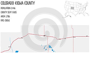 Map of Kiowa County in Colorado, USA photo