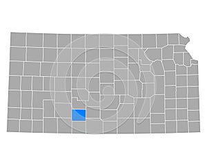 Map of Kiowa in Kansas photo