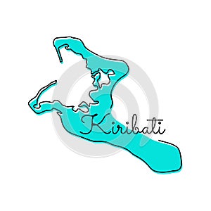 Map of Kiribati Vector Design Template.