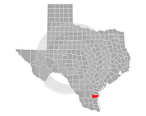 Map of Kleberg in Texas