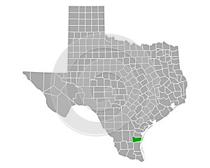 Map of Kleberg in Texas