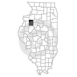 Map of Knox County in Illinois state on white background. single County map highlighted by black colour on Illinois map. UNITED photo