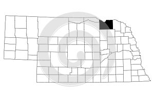 Map of Knox County in Nebraska state on white background. single County map highlighted by black colour on Nebraska map. UNITED photo
