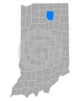 Map of Kosciusko in Indiana