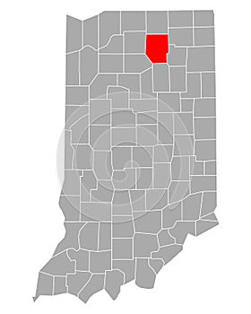Map of Kosciusko in Indiana