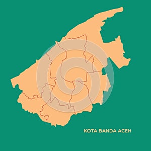 map of kota banda aceh. Vector illustration decorative design