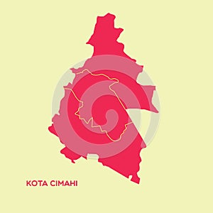 map of kota cimahi. Vector illustration decorative design photo