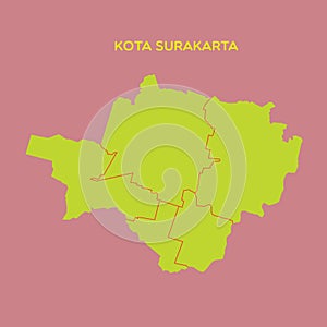 map of kota surakarta. Vector illustration decorative design