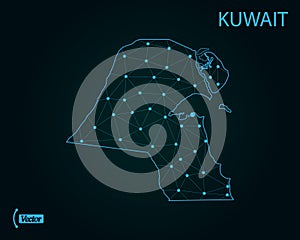 Map of Kuwait. Vector illustration. World map