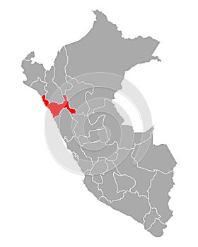 Map of La Libertad in Peru photo