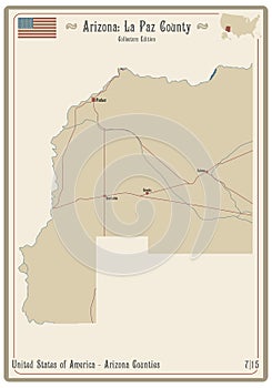 Map of La Paz County in Arizona