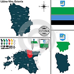 Map of Laane Viru, Estonia