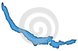 Map Lake Zuerich on blue felt photo