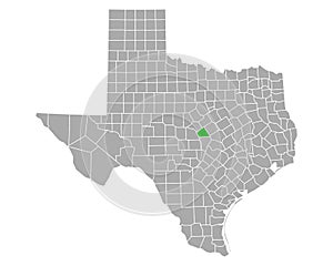 Map of Lampasas in Texas