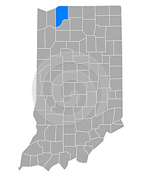 Map of LaPorte in Indiana