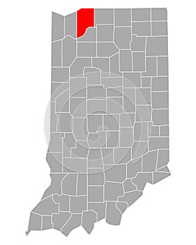 Map of LaPorte in Indiana