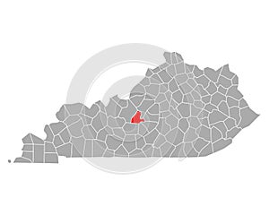 Map of Larue in Kentucky