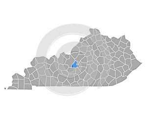 Map of Larue in Kentucky